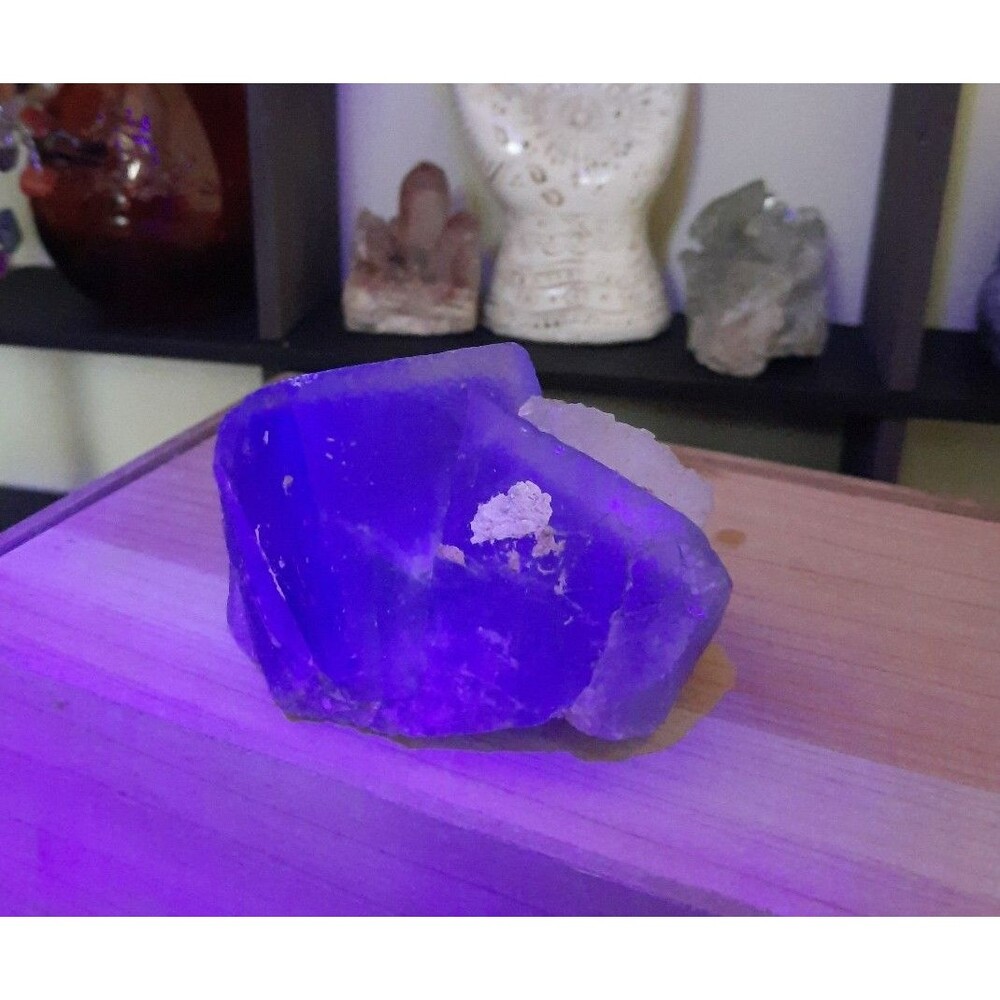 Uv Reactive Cubic Purple Flourite with quartz From Nigeria